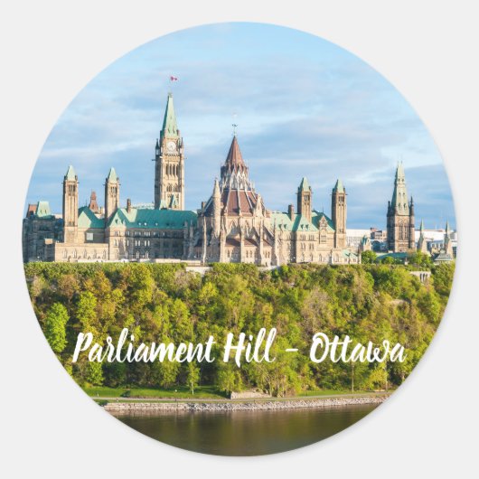 Sticker Rond Colline du Parlement à Ottawa - Ontario, Canada (Devant)
