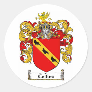 STICKER ROND COLLINS FAMILLE CREST - COLLINS COAT OF ARMS