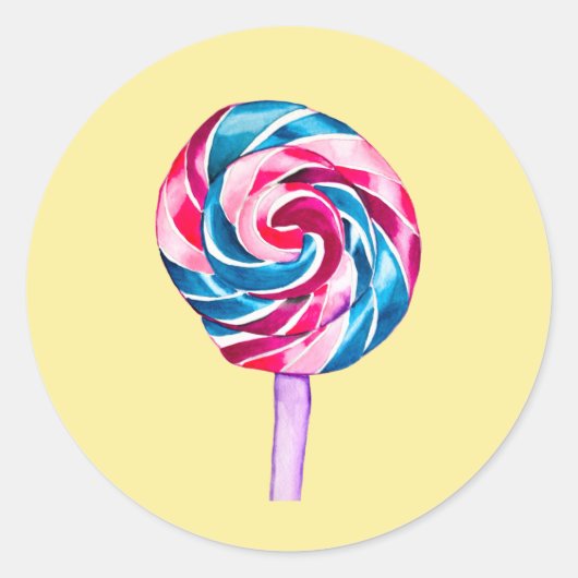 Sticker Rond Collipop eau couleur bonbon art (Devant)