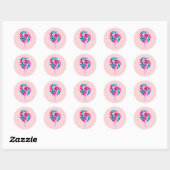 Sticker Rond Collipop eau couleur bonbon art (Feuille)