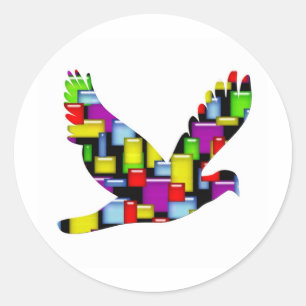 Sticker Rond colombe