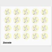 Sticker Rond Colombe blanche (Feuille)