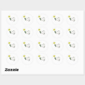 Sticker Rond Colombe blanche (Feuille)