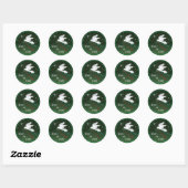 Sticker Rond Colombe blanche (Feuille)