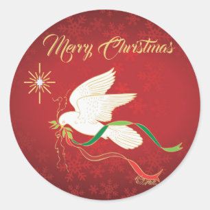 Sticker Rond Colombe blanche