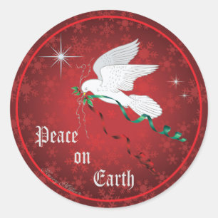 Sticker Rond Colombe blanche