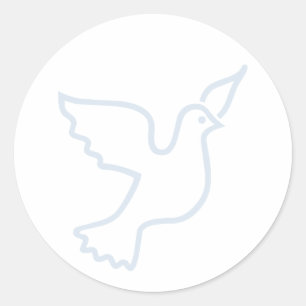 Sticker Rond Colombe bleu clair