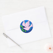 STICKER ROND COLOMBE D'AUTOCOLLANT DE PAIX (Enveloppe)