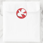 Sticker Rond Colombe de Confirmation dans un Cercle Rouge (Sac)