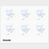 STICKER ROND COLOMBE DE LA PAIX (Feuille)