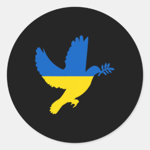 Sticker Rond Colombe de la paix ukrainienne