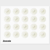 Sticker Rond Colombe et feuilles dorées r (Feuille)