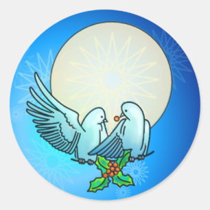 Sticker Rond COLOMBES et HOUX par SHARON SHARPE