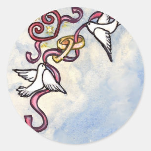 Sticker Rond colombes mariages