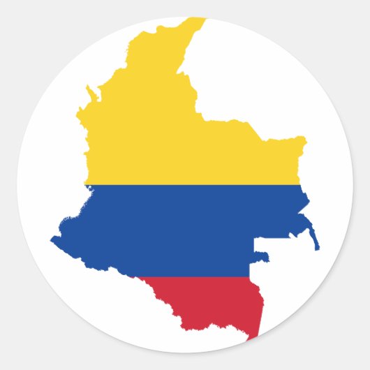 Sticker Rond Colombie Carte du drapeau CO (Devant)