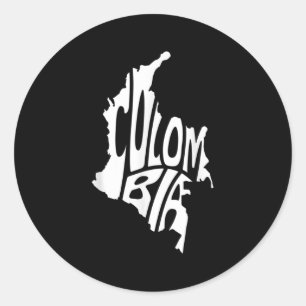 Sticker Rond Colombie Carte Graphique des citations Colombie