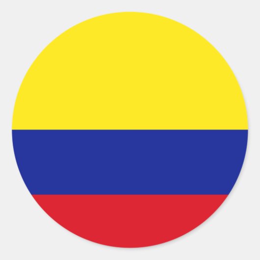 Sticker Rond Colombie Drapeau de haute qualité (Devant)