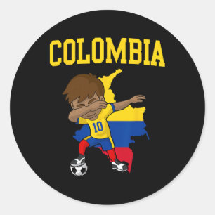 Sticker Rond Colombie Football Colombien Footll Dabbing