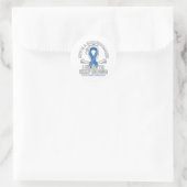 Sticker Rond Colon cancer conscience ruban bleu foncé (Sac)