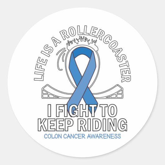 Sticker Rond Colon cancer conscience ruban bleu foncé (Devant)