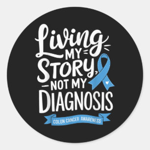 Sticker Rond Colon Cancer Sensibilisation Mois du cancer colore