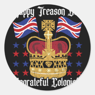 Sticker Rond Colonial Joyeuse Trahison Jour de l'Indépendance F