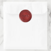 Sticker Rond Colonne de cire Royal Red Ruby avec initiales (Sac)