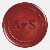 Sticker Rond Colonne de cire Royal Red Ruby avec initiales (Devant)