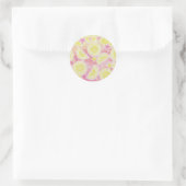 Sticker Rond Colonne de citronnelle rose ronde (Sac)