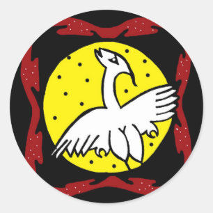 Sticker Rond Colonne de grue et de lune