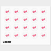 Sticker Rond Colonne de mariage rouge gris de pin (Feuille)