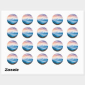 Sticker Rond Colonne de montagne (Feuille)