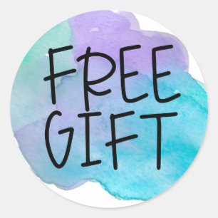 Sticker Rond Colonne d'échantillon sans aquarelle bleu violet