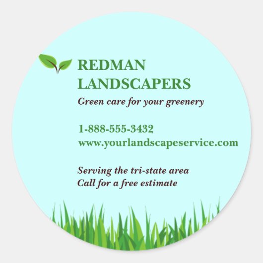 Sticker Rond Colonne Grassy Landscape (Devant)