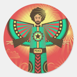 Sticker Rond Colonne Peace Shine