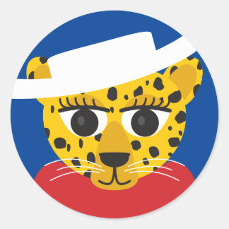 Sticker Rond Colonne ronde classique de guépard de cowgirl du T