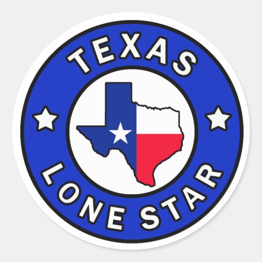 Sticker Rond Colonne Texas Lone Star (Devant)