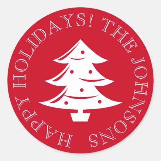 Sticker Rond Colonnes d'arbre de Noël rondes et scellés d'envel (Devant)