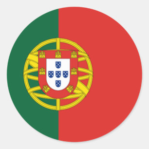 Sticker Rond Colonnes de drapeau arrondies portugaises