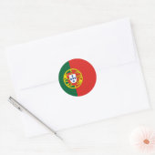 Sticker Rond Colonnes de drapeau arrondies portugaises (Enveloppe)