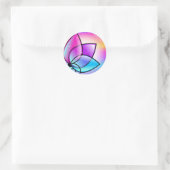 Sticker Rond Colonnes de fleurs violettes brillantes (Sac)