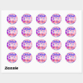 Sticker Rond Colonnes de nom de couleur (Feuille)