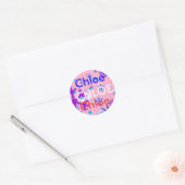 Sticker Rond Colonnes de nom de couleur (Enveloppe)