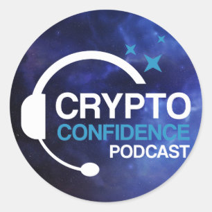 Sticker Rond Colonnes de Podcast Crypto Confidence (feuille de