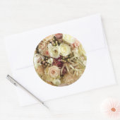 Sticker Rond Colonnes de scellés enveloppes de fleurs de mariag (Enveloppe)