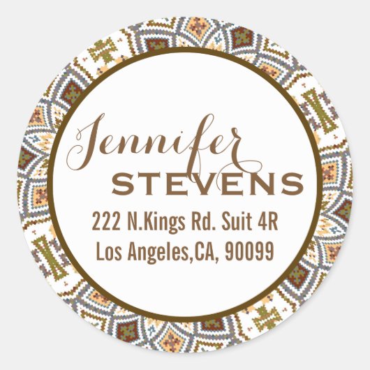 Sticker Rond Colonnes pastel Ancien Motif géométrique (Devant)