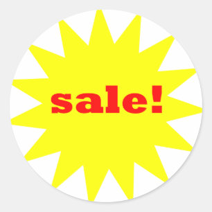 Sticker Rond Colonnes rondes de la vente jaune