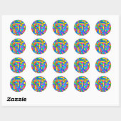 Sticker Rond Color Block Disorder (Feuille)
