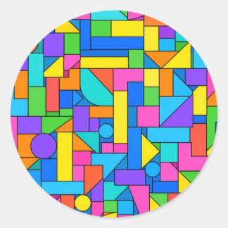 Sticker Rond Color Block Disorder