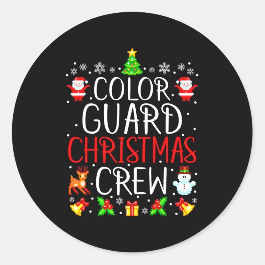 Sticker Rond Color Guard Christmas Crew Matching Xmas  (Devant)